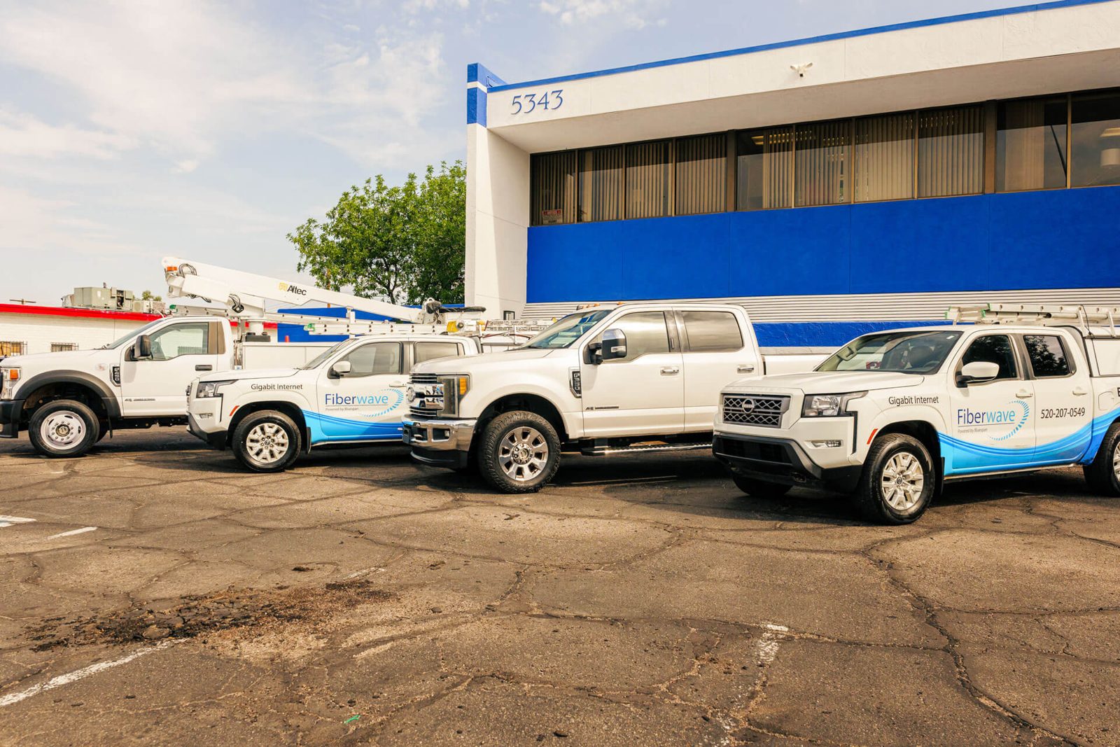 Bluespan Fiberwave service trucks — built and run by Arizonans