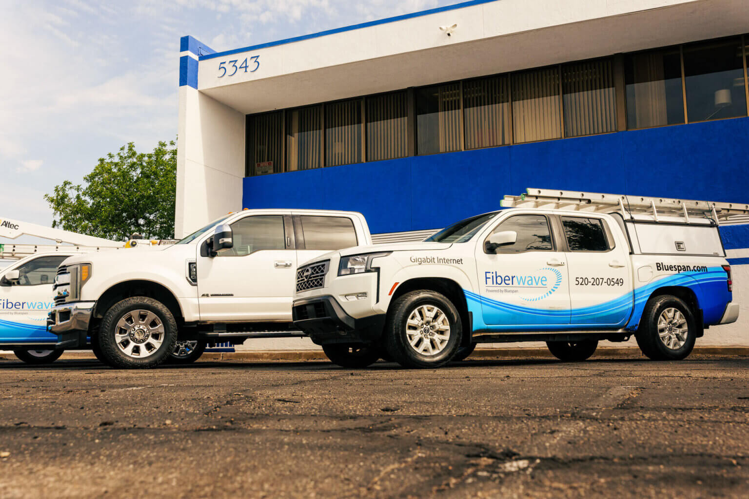 Bluespan Fiberwave service trucks ready to install