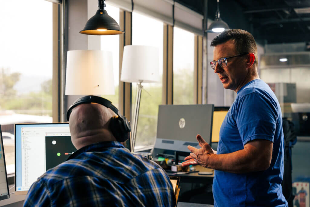 Bluespan local experts helping a customer in their Arizona office